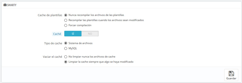Optimización caché plantillas - Prestashop