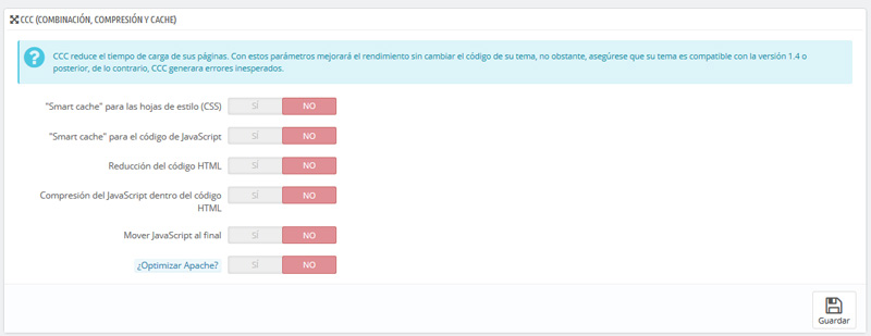 Optimización CCC - Prestashop