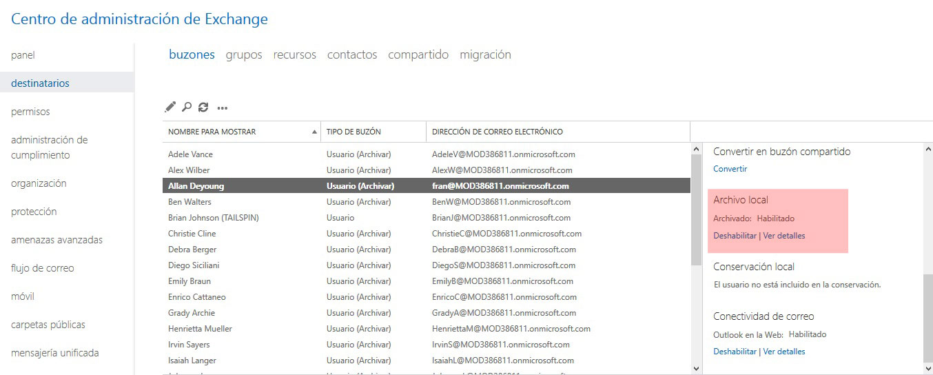 Archivado Online en Office365