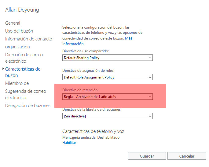 Archivado Online en Office365