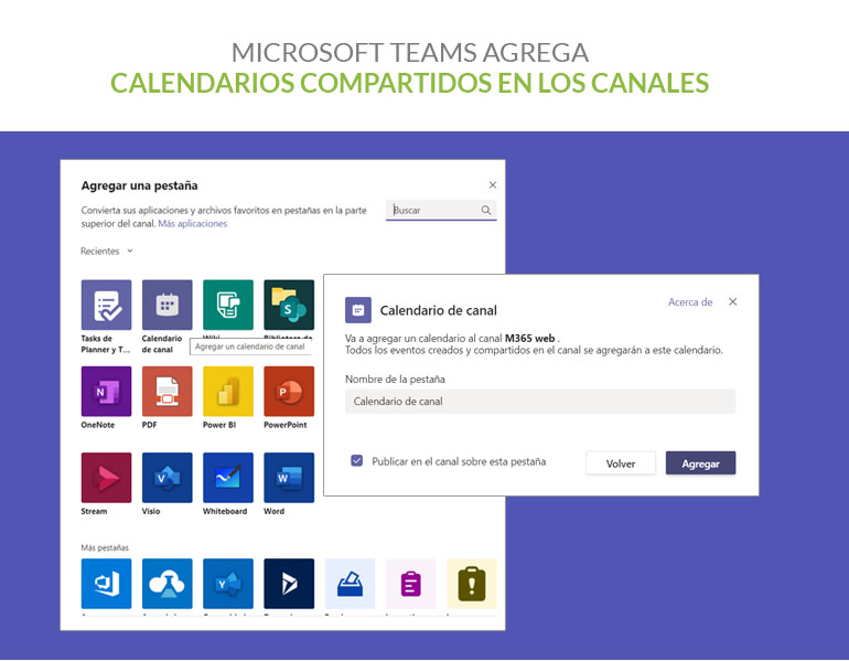 Microsoft Teams agrega calendarios compartidos en los canales