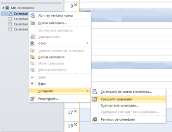Compartir un calendario en Microsoft Exchange Compartir un calendario en Microsoft Exchange