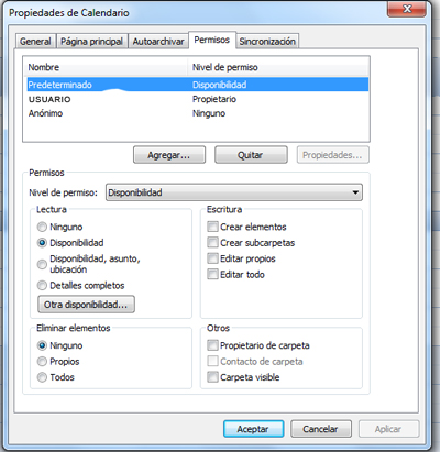 Permisos Calendario compartido Microsoft Exchange Permisos Calendario compartido Microsoft Exchange