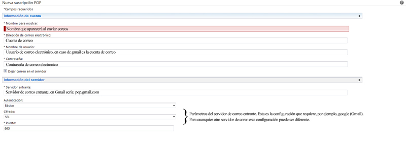 Configuración cuenta conectada en Exchange