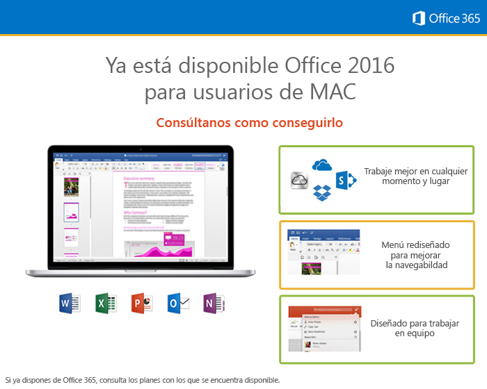 Descubre la nueva version de Office 2016 para Mac Descubre la nueva version de Office 2016 para Mac