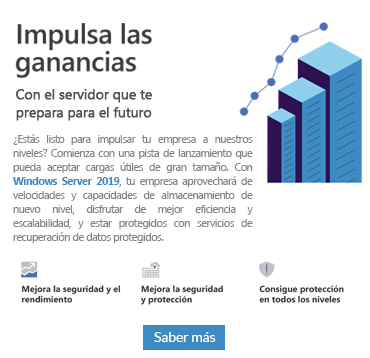 Impulsa tus ganancias con Windows Server 2019